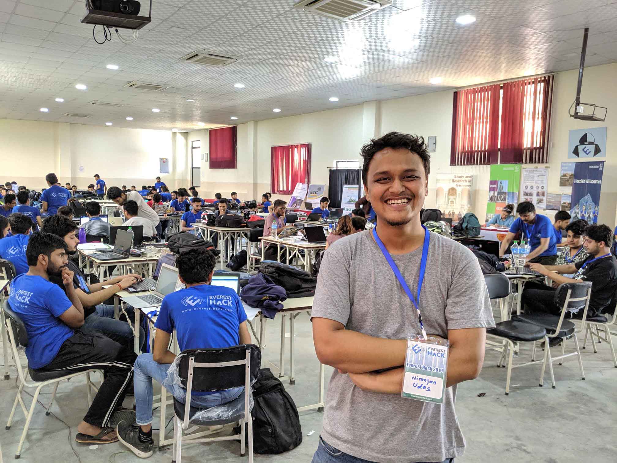 Me mentoring the participants at Everest Hack